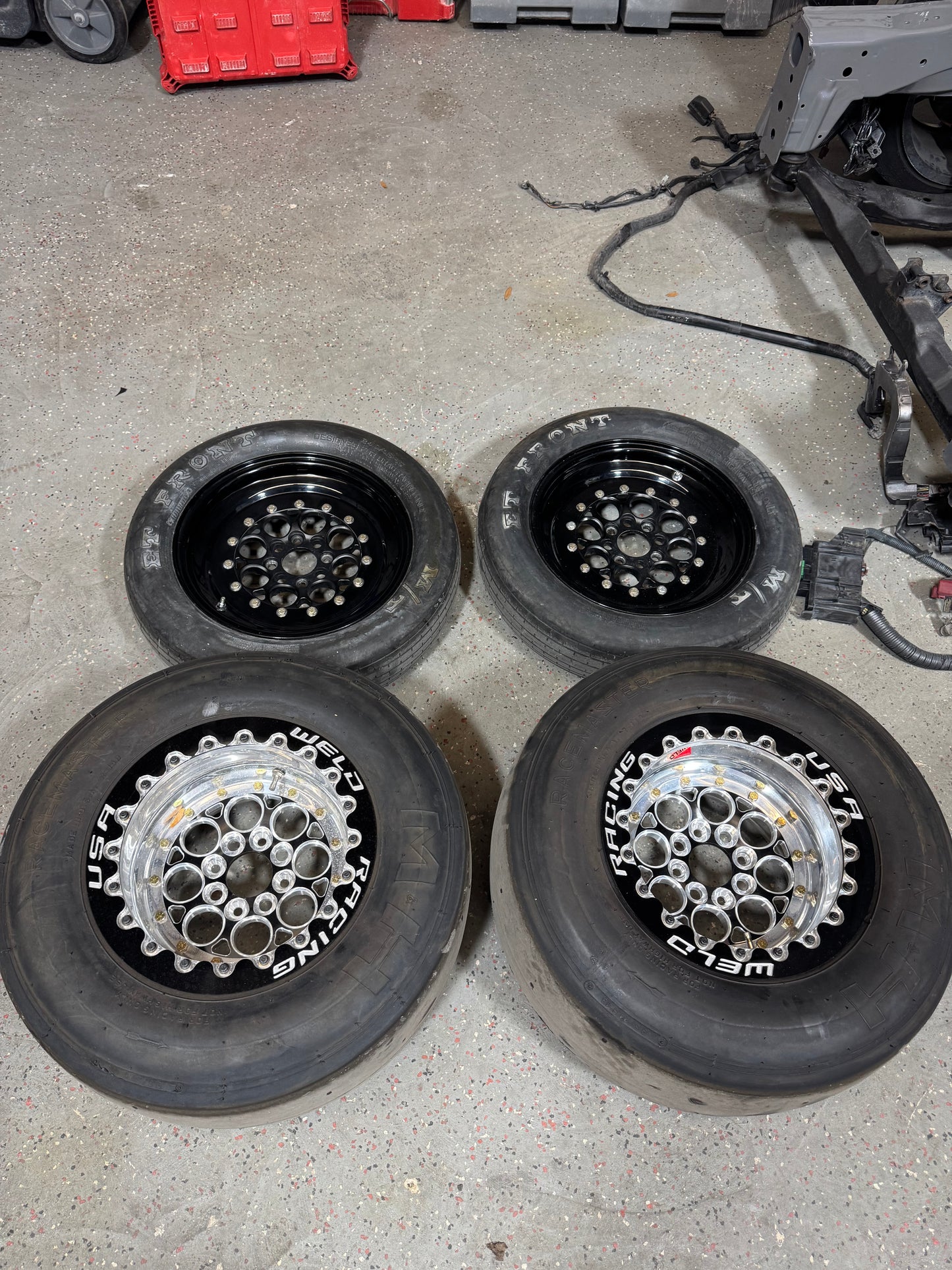 13x10 weld wheels with skinnies